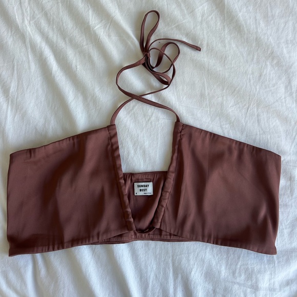 Sunday Best Cora Halter Top - Mocha - Picture 1 of 3
